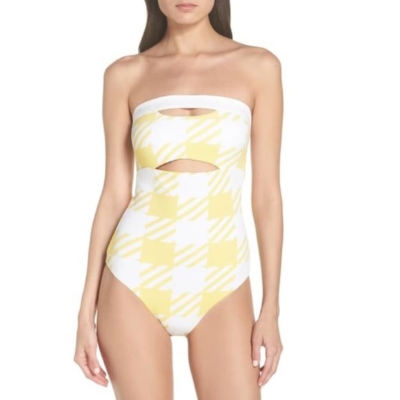 Onia Natalie Cutout Strapless One-Piece Swimsuit - Picture 1 of 9